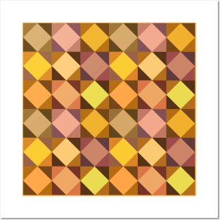 Abstract Tiles - earth tones Posters and Art